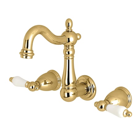 Heritage KS1222PL 8-Inch Center Wall Mount Bathroom Faucet KS1222PL